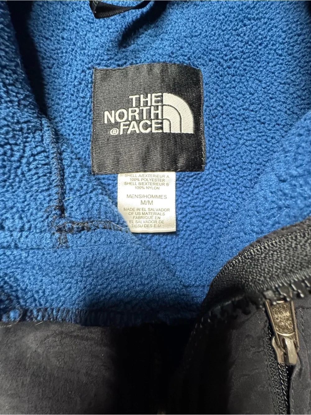 The North Face blue and black polyester fleece jacket in size M 1260